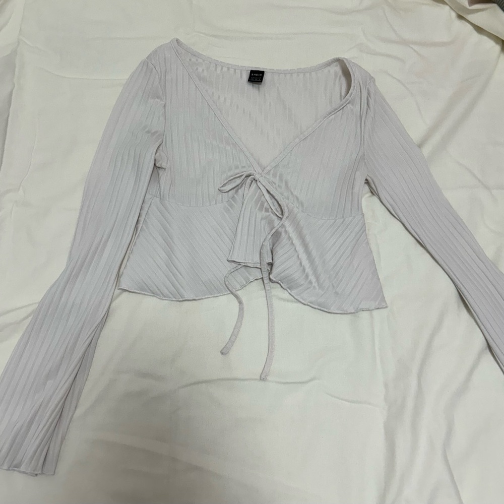 White bell sleeve top